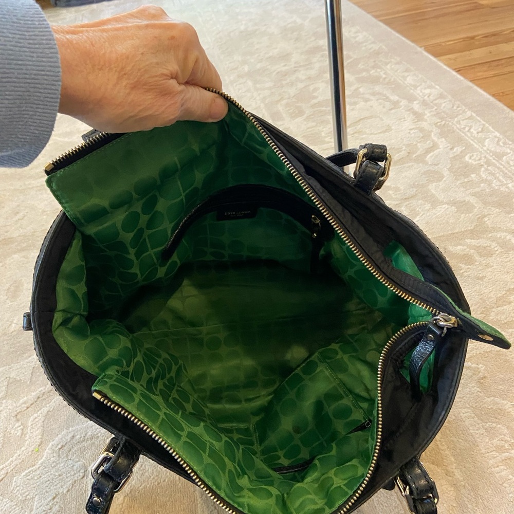 Kate Spade Black Nylon / green lining Tote - Picture 4 of 7